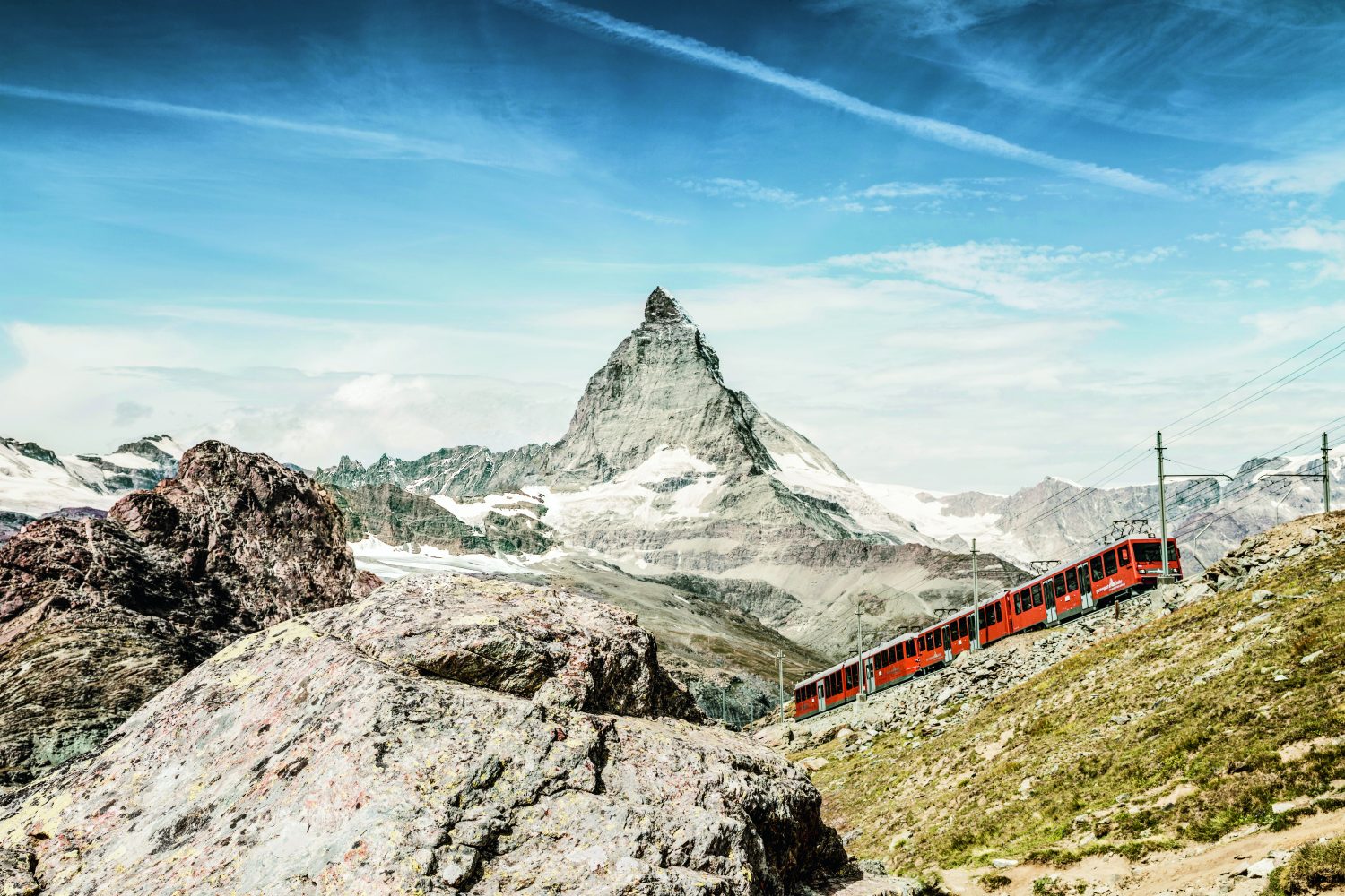 Station Gornergrat, Zermatt met Matterhorn op achtergrond