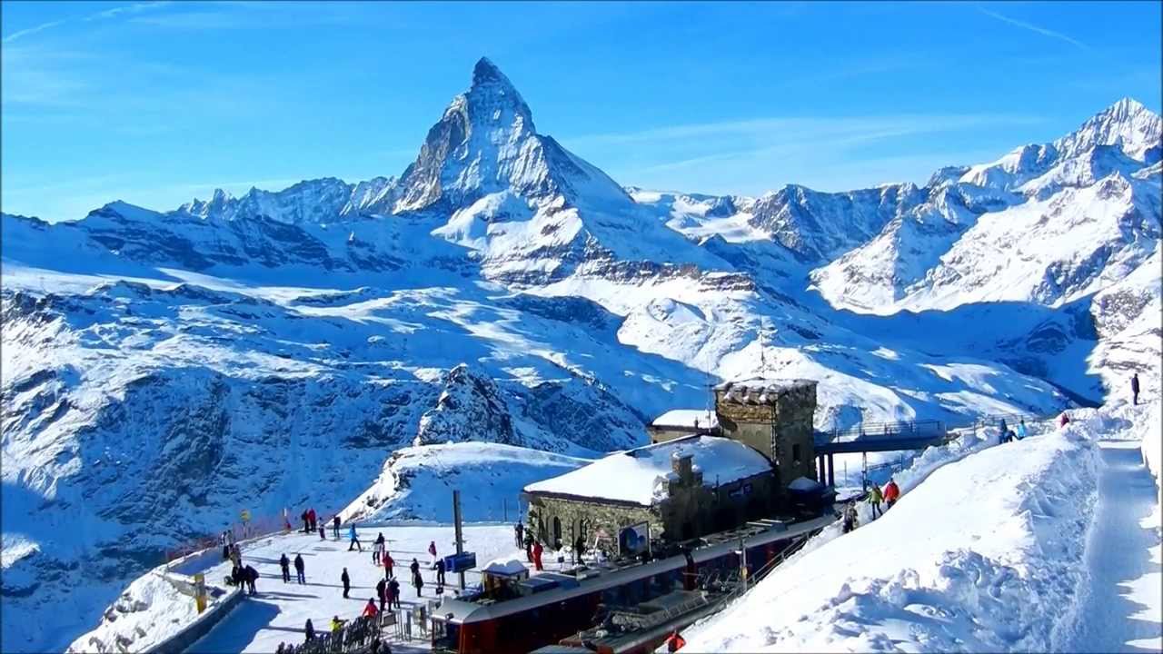 Treinreizen Zwitserland Winter - Gornergrat Bahn eindstation met uitzicht op de Matterhorn