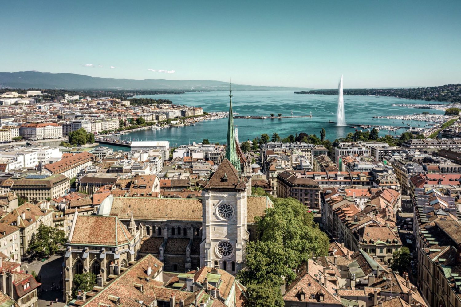 Geneve met uitzicht op het Meer van Geneve